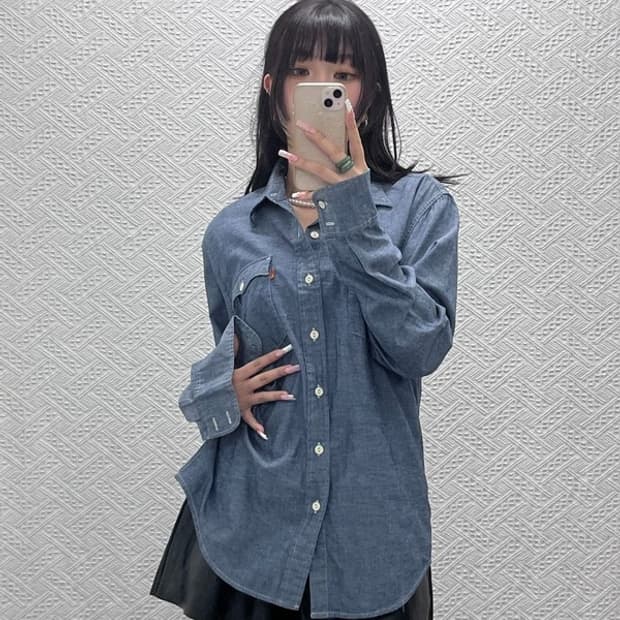 리바이스 컨트리 웨스턴 샴브레이 포켓 워크 셔츠 L C12292