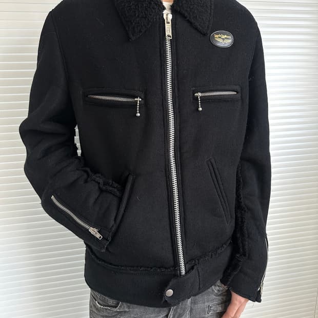 준야와타나베 x 루이스레더 측융 울 집업 자켓