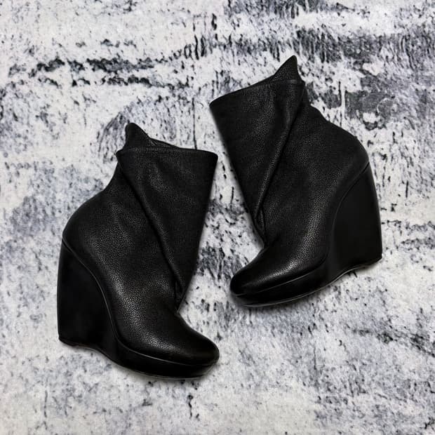 발렌시아가 04fw 니콜라스 제스키에르 런웨이 랩 웨지 힐 부츠 37.5