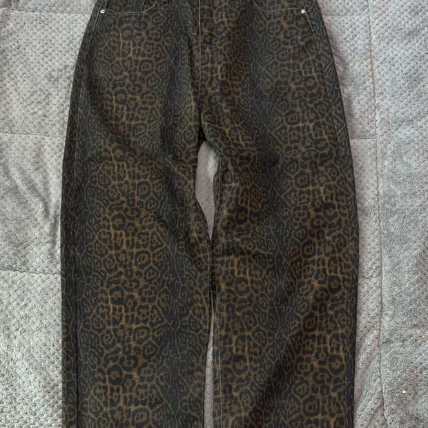 레오파드 코튼 팬츠
