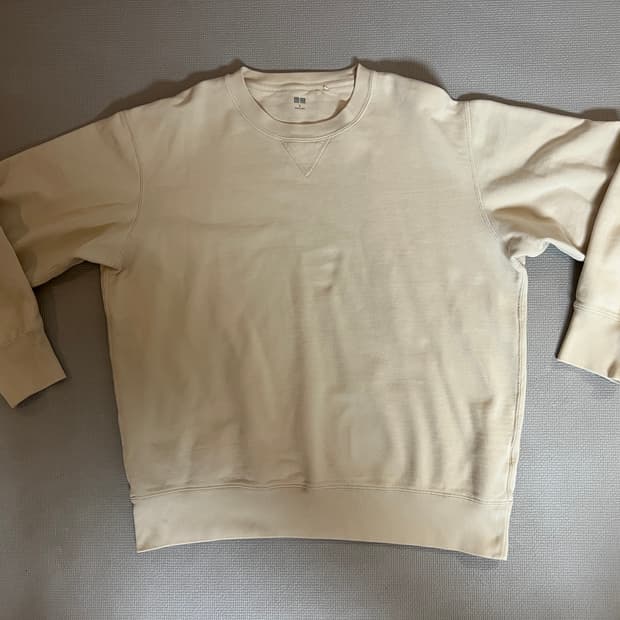 무료배송 - 유니클로 스웨트셔츠 맨투맨(아이보리) XL
