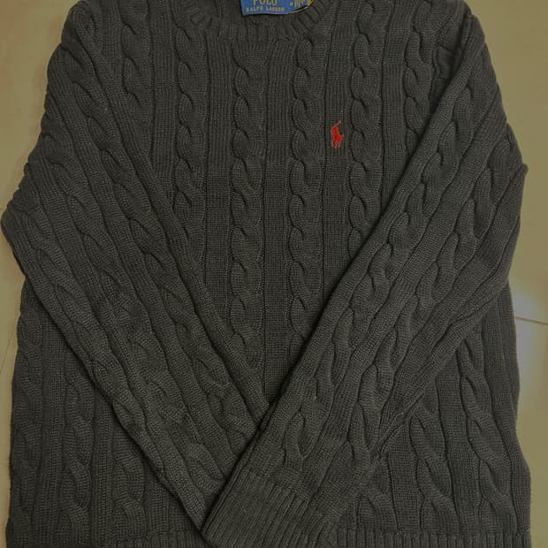 폴로랄프로렌 케이블 니트 블랙