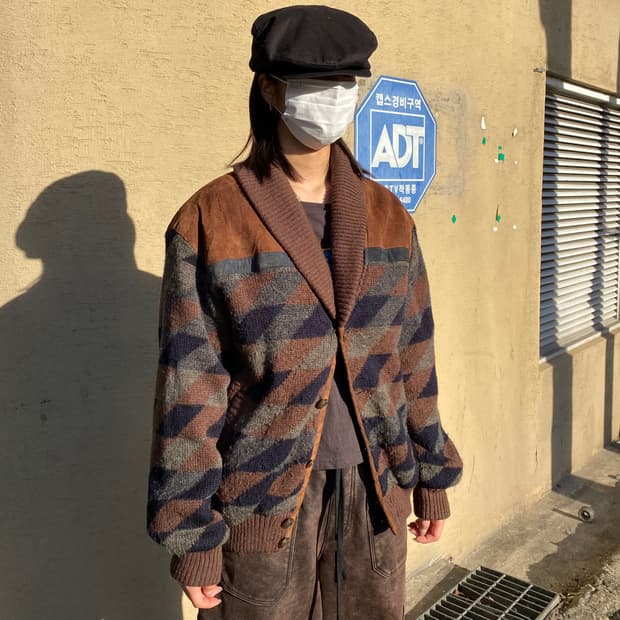 비콜만(BI COLMAN) 숄 칼라 니트 가디건 자켓