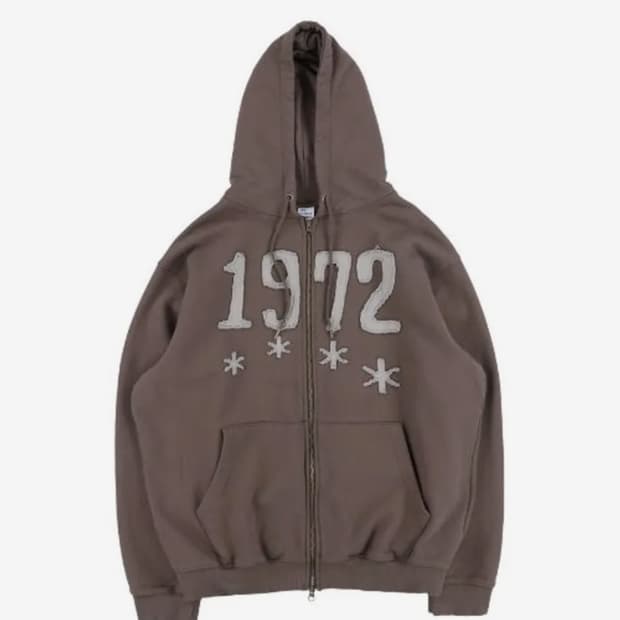 더콜디스트모먼트 TCM 1972 hooded zip-up (dark br