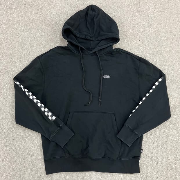 L 반스 체커보드 긴팔 후드 티셔츠 0128M