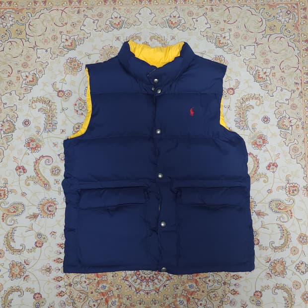 폴로 다운 리버시블 패딩 보이즈 L