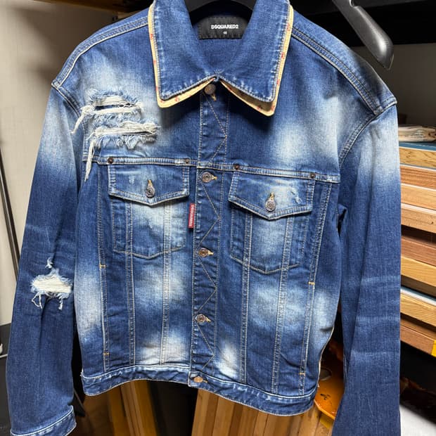디스퀘어드 데님 플라워 자켓 48 거의새것