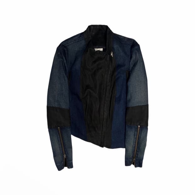 Helmut lang Denim Leather Combo Jacket