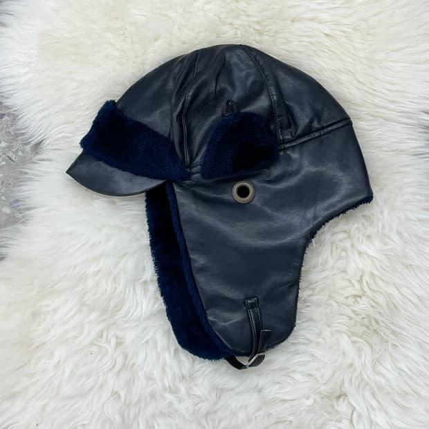 블랙 레더 퍼 트루퍼햇