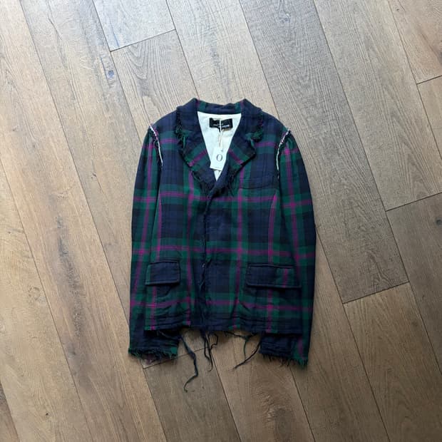 Check Closing Detail Distressed Jacket