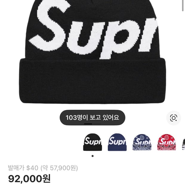 슈프림 빅로고 비니