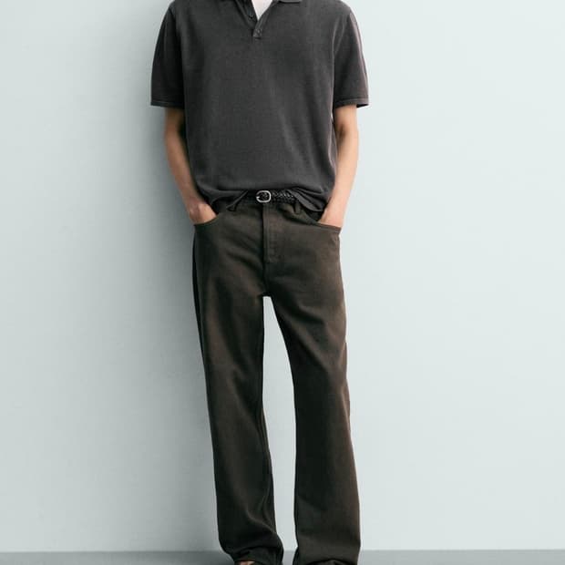 자라 워싱 니트 폴로 셔츠