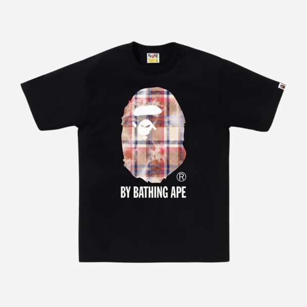 베이프 블리치드 베이프 체크 바이 베이싱 에이프 티셔츠