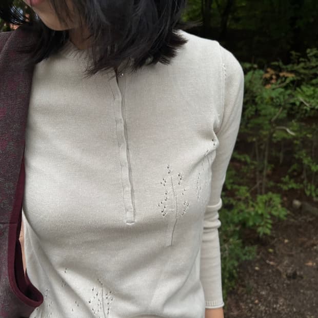 Beige Punching Knit