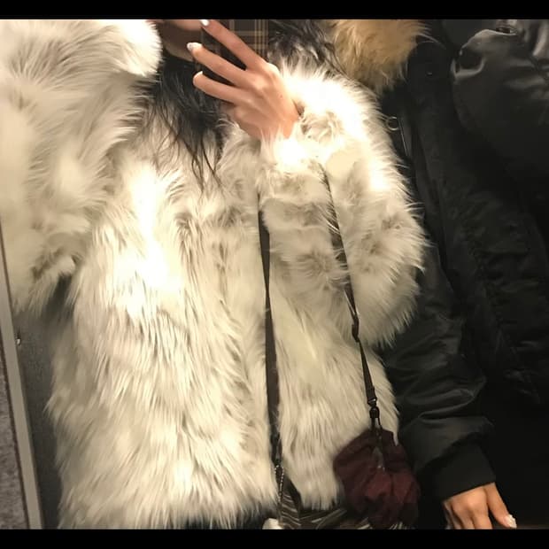 나체 리버시블 후디 퍼 자켓 크림 0사이즈