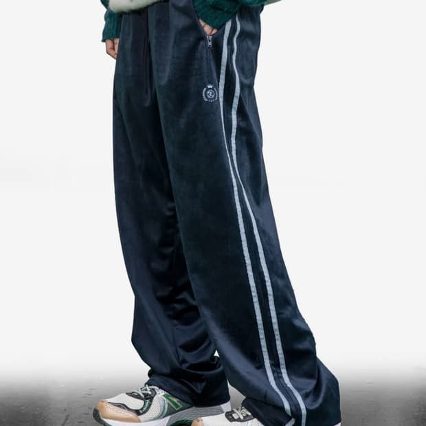 엑스톤즈 벨벳 트레이닝 팬츠 네이비