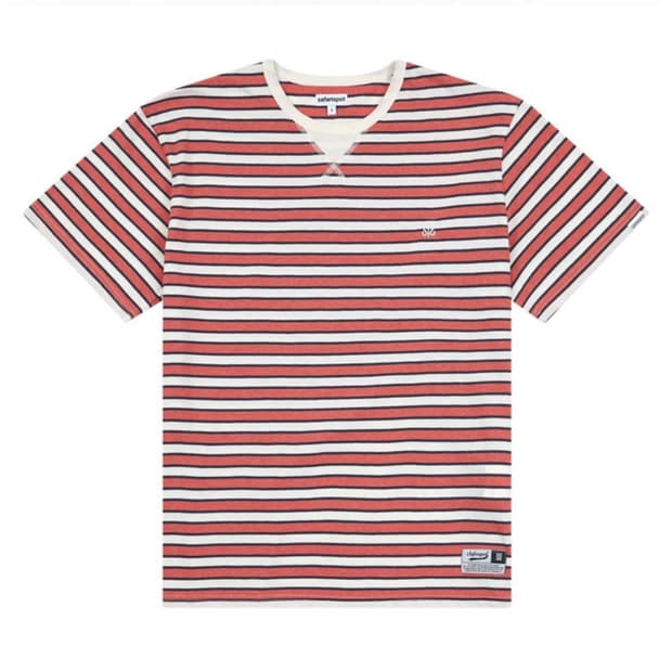 사파리스팟 피자 스트라이프 티셔츠