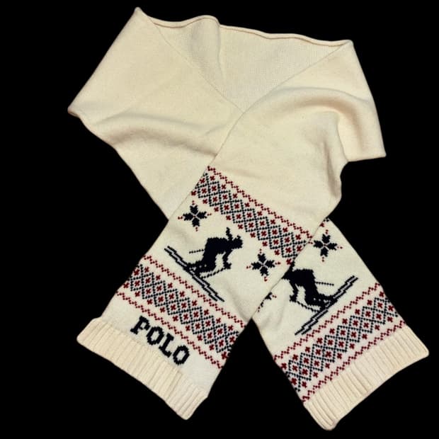 폴로 랄프로렌 램스울 스키 니트 목도리 머플러