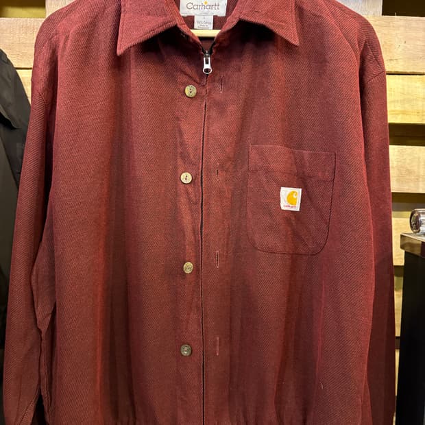 칼하트 버건디 리메이크 셔츠 자켓