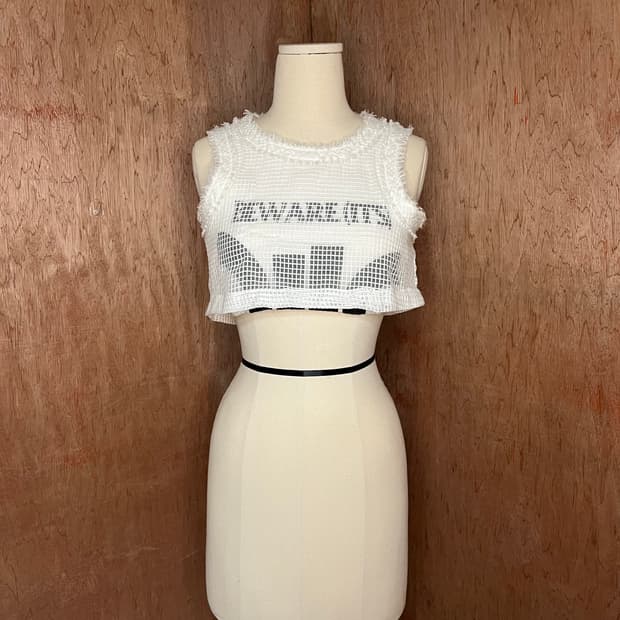 사카이 프레이드 메쉬 크롭 탑