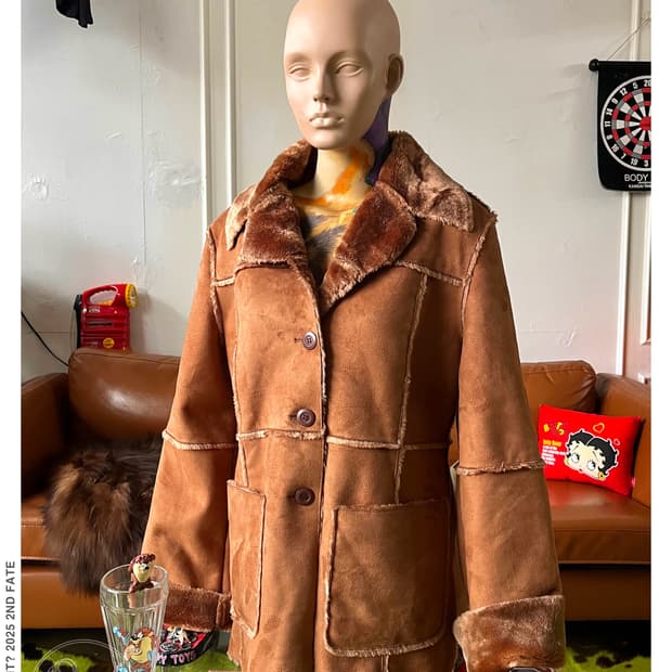 90-00s AURORA Japan Faux Leather Fur JK