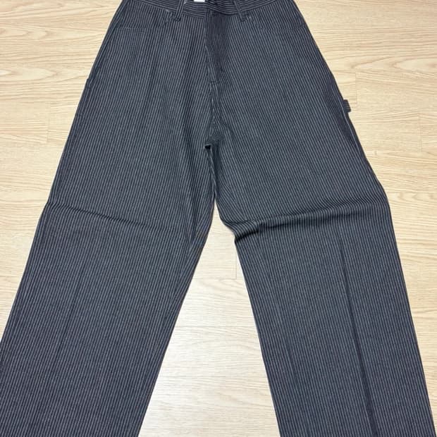 스트라이프 와이드 팬츠