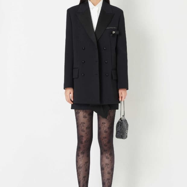 (새상품)럭키슈에뜨 카라배색 더블자켓 (55~66사이즈)