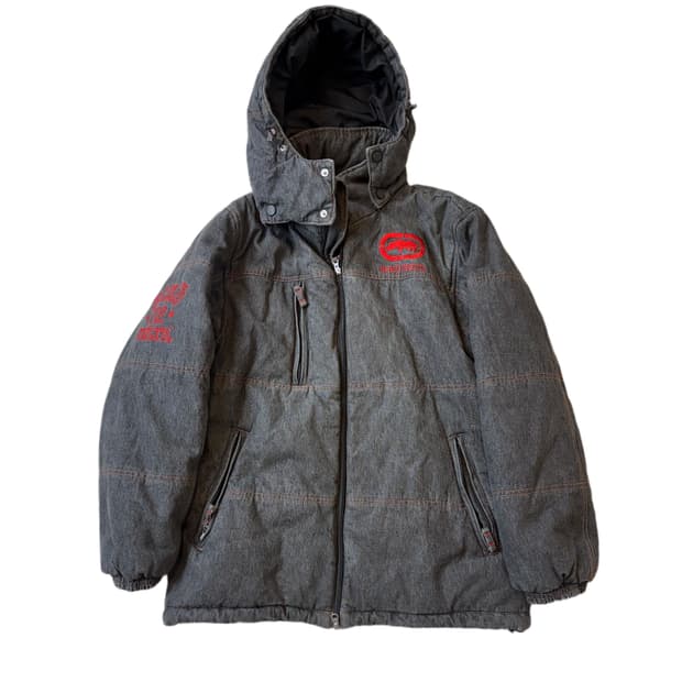 에코 흑청 데님패딩 올드스쿨 