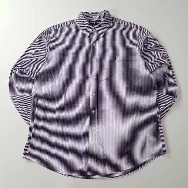 CA680 XL 폴로 커스텀핏 00s 퍼플 스트라이프 셔츠 남방
