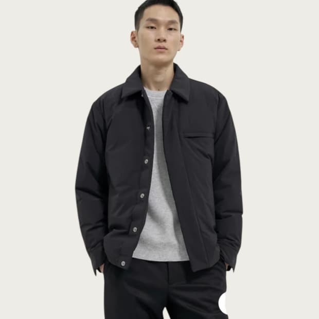 M/ 띠어리 페이퍼 나일론 데니 패딩자켓