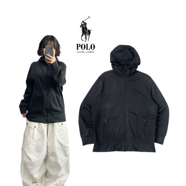 폴로 신형 바람막이 도킹 후드집업 블랙