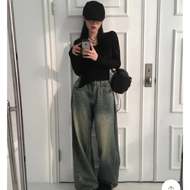 모디무드 에이블리 핀턱 와이드 팬츠바지