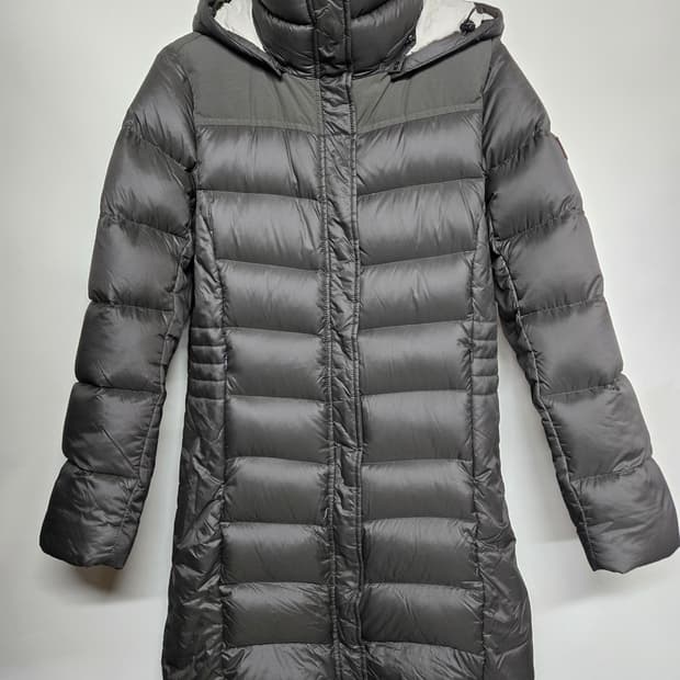 노스페이스 여성 몬타누스 화이트라벨 구스다운 700필 경량 롱패딩 XL