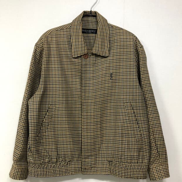 YSL 입생로랑 남성 오버핏 헤링턴 블루종 울 자켓 _ 카키