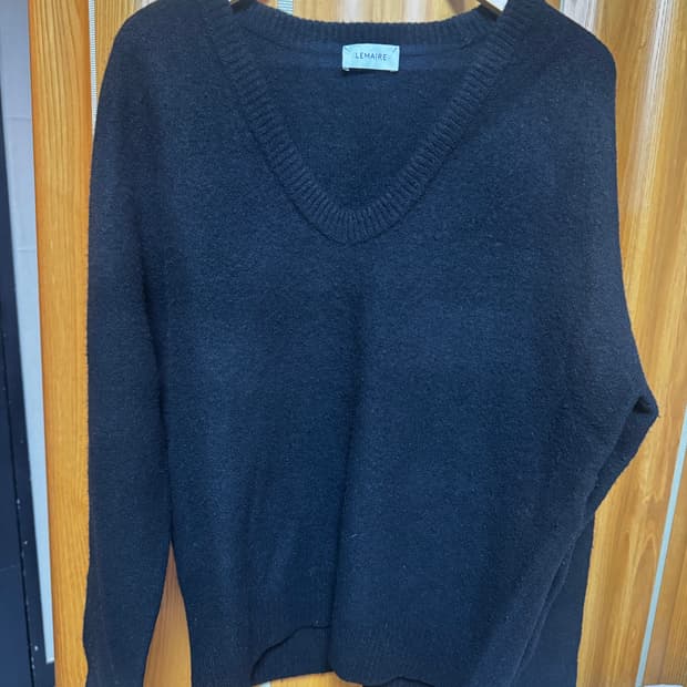 르메르 브이넥 니트 블랙 M