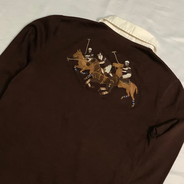 폴로 랄프로렌 트리플 포니 브라운 럭비티