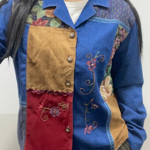 90s Koret City Blues 에스닉 패치워크 자켓