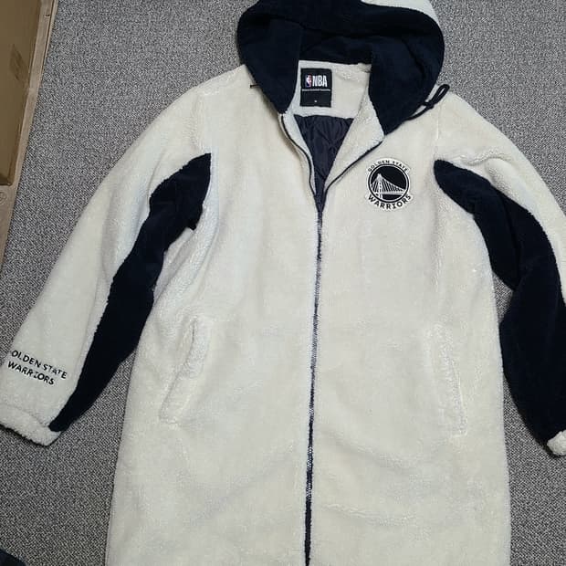 NBA 골든스테이트 워리어스 컬러블럭 롱기장 보아 후드집업  아메리칸 버
