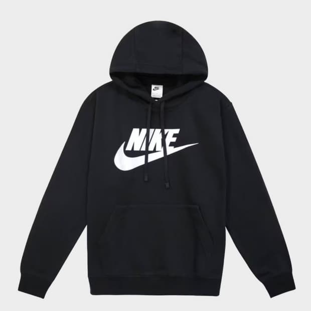 나이키 그래픽 빅로고 기모 후드티 블랙