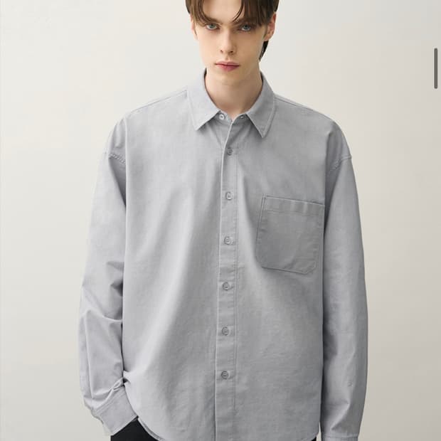 (XL) 드로우핏 워시드 크롭 옥스퍼드 셔츠 [GREY] 판매