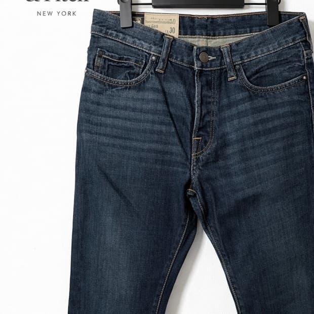 롱다리핏 진청 아베크롬비앤피치 데님 팬츠 빈티지 y2k 슬림핏