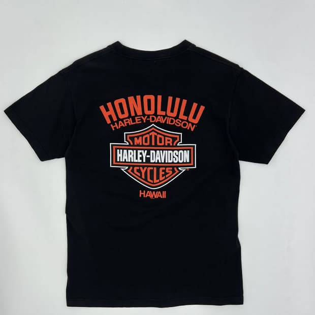 할리 데이비슨 빅 로고 프린팅 반팔 티셔츠