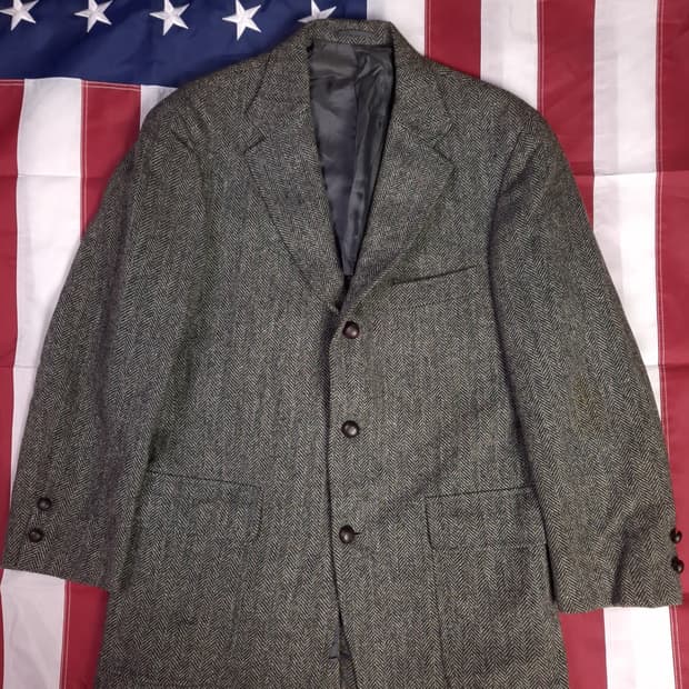 오리지날 일본판 제이프레스 울 헤링본 3버튼 체크 블레이저