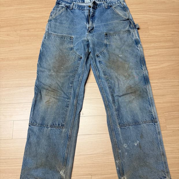 90s 빈티지 칼하트 더블니 청바지 데님