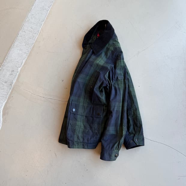 헤지스 블랙와치 왁스 필드 자켓