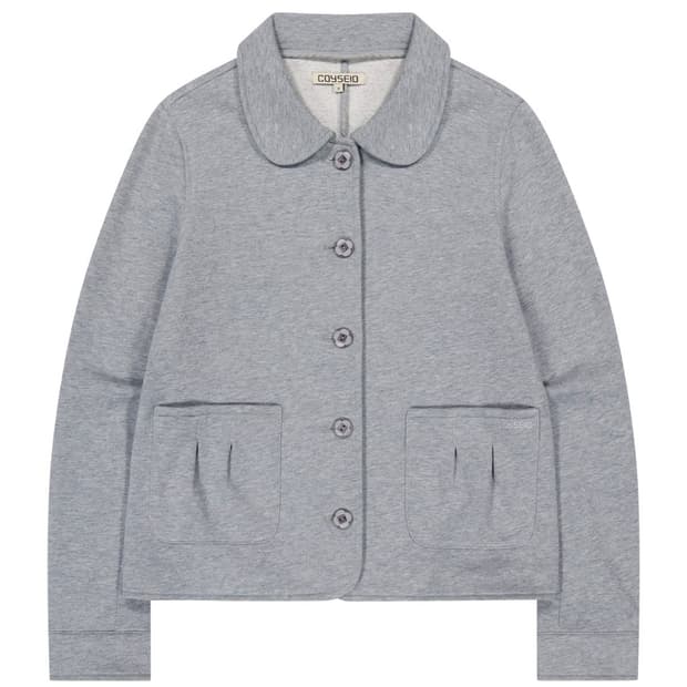 COZY SWEAT JACKET MELANGE GREY