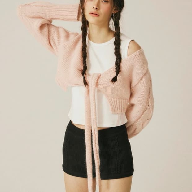 새상품) 쓰리타임즈 밤비볼레로 핑크