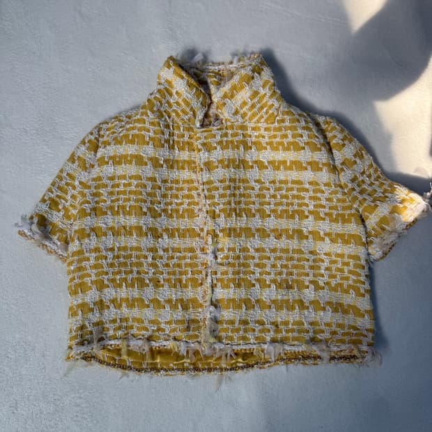 38 고급 트위드 반팔 자켓 0305T