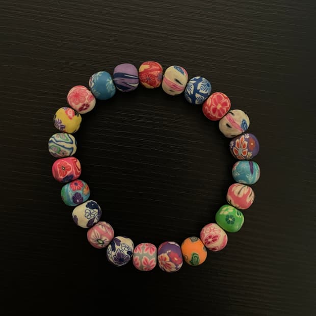 빈티지 오리엔탈 일본풍 우드 비즈 팔찌