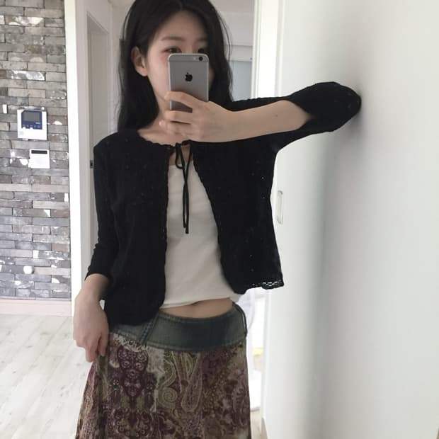 black punching lace cardigan